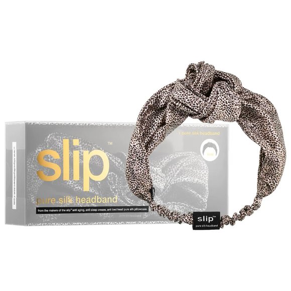 slip Silk Leopard Print Knot Headband - Picture 1 of 5